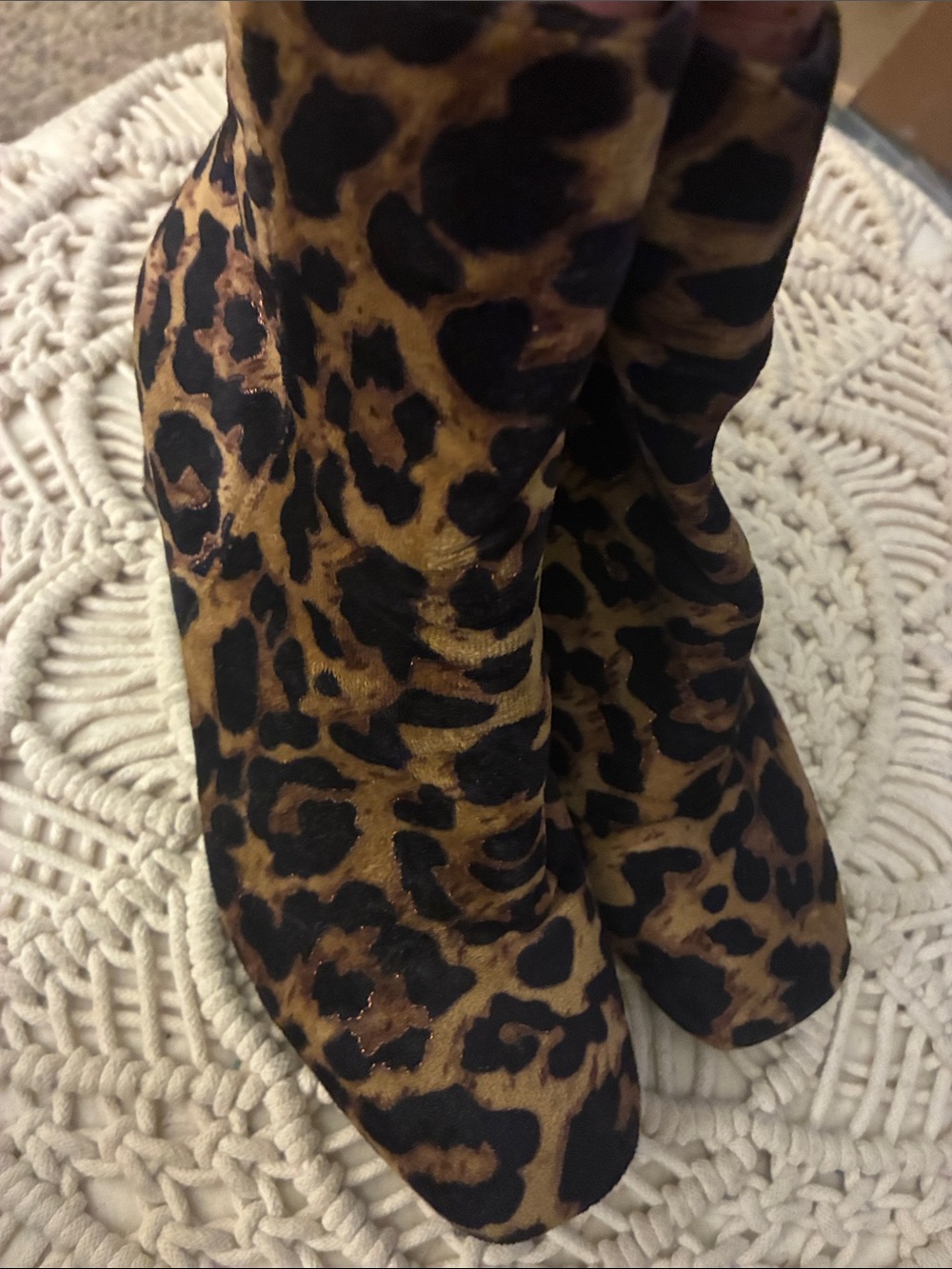 IDIFU Leopard Print Ankle Boots - Brown &‎ Black